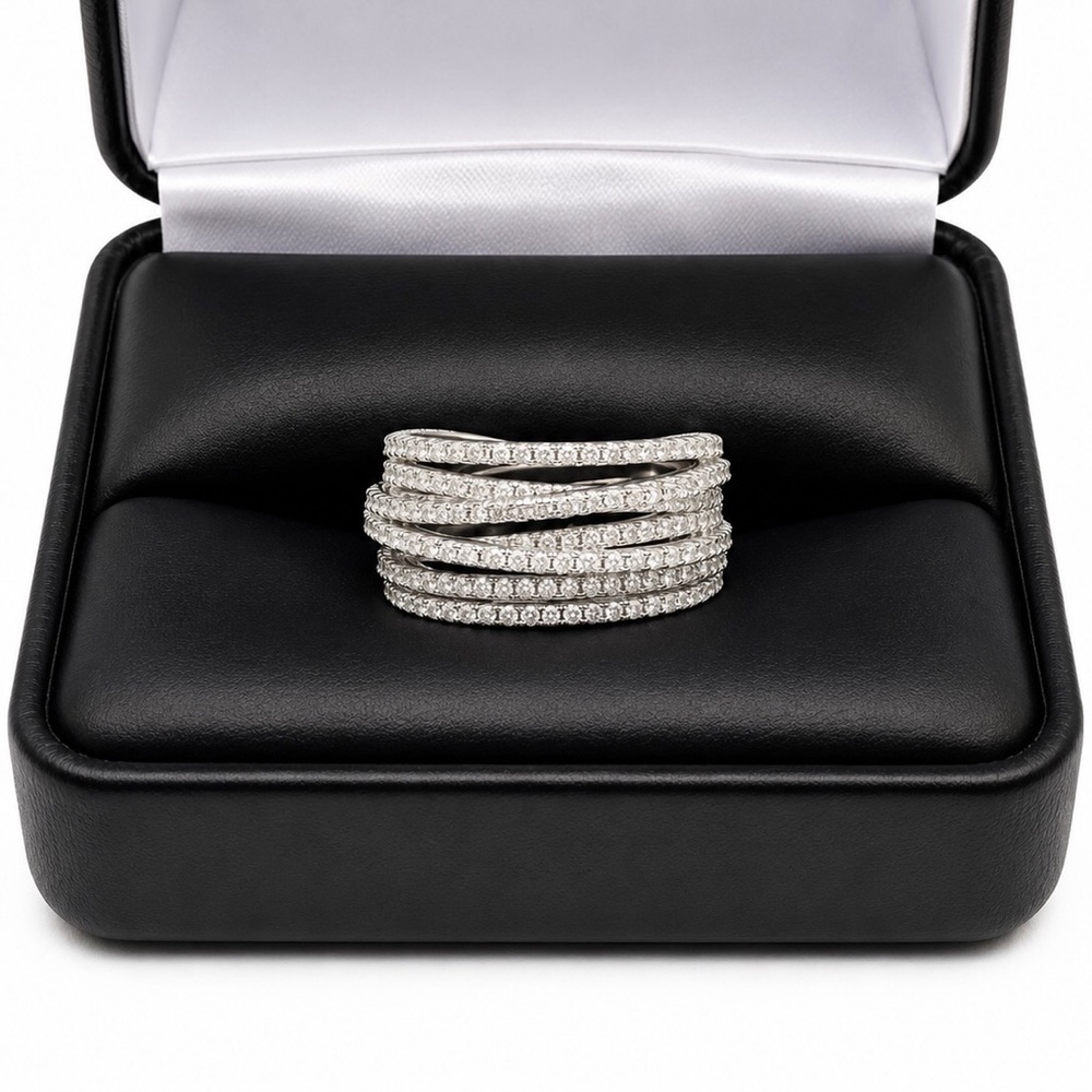 925 Sterling Silver Crossover Wrap Women’s Ring size 6,7,8,9